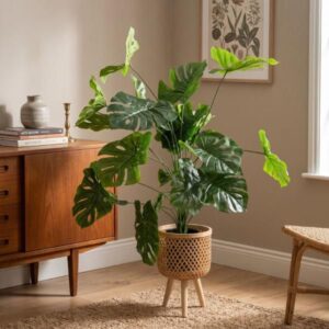 Planta Artificial Monstera en Maceta Negra