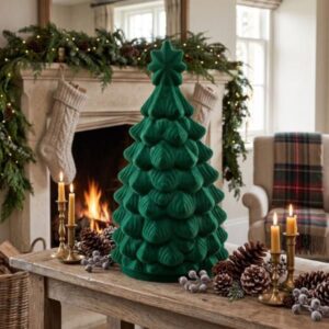 Árbol de Navidad decorativo velvet verde 60cm