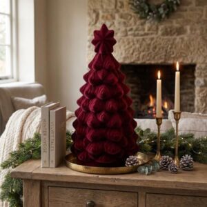 Árbol de Navidad decorativo velvet burdeos 60cm