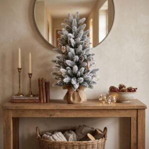 Árbol de pino nevado decorativo 90cm