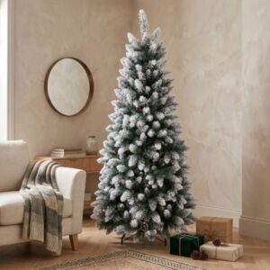 Árbol de Navidad nevado tipo pino Douglas 210cm