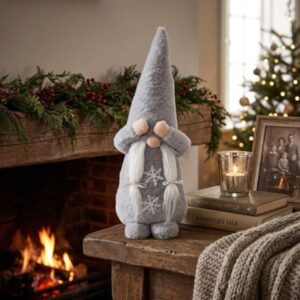 Gnomo Decorativo de Peluche Gris