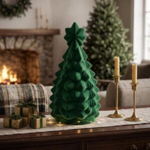 Árbol de Navidad decorativo velvet verde 40cm